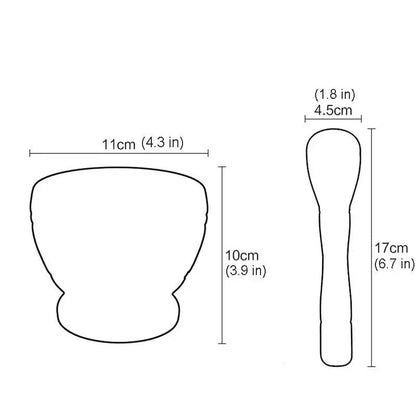 Manual Mortar & Pestle Set - Kitchen Spice and Herb Grinder