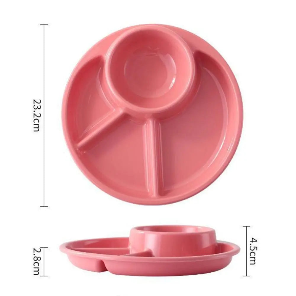 Round Dinner Divided Plates 4 Grids