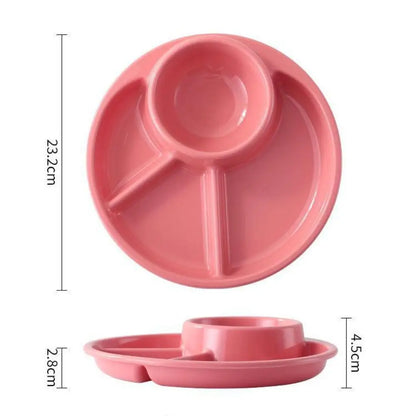 Round Dinner Divided Plates 4 Grids