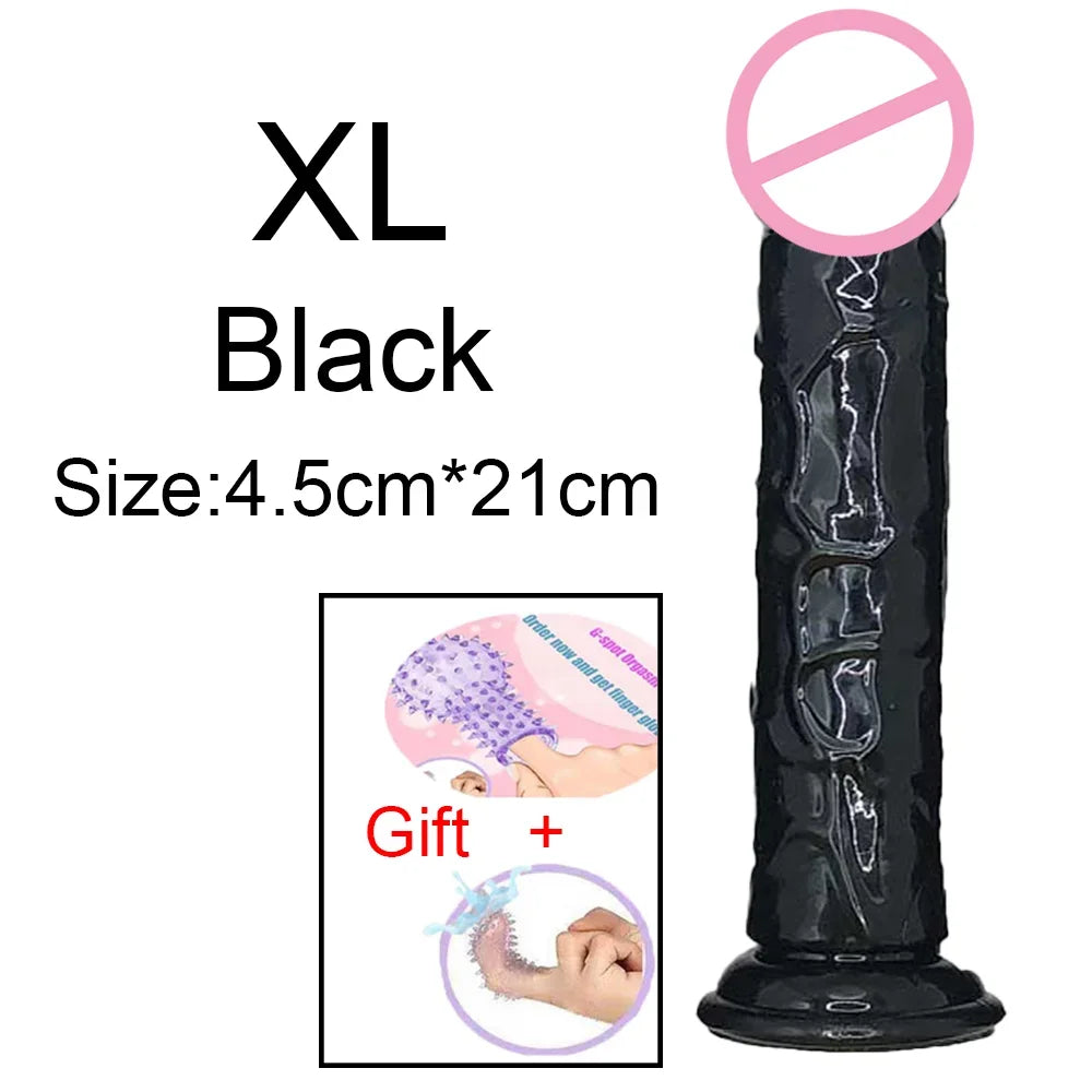 Realistic G-Spot Jelly Dildo Silicone Penis with Suction Cup