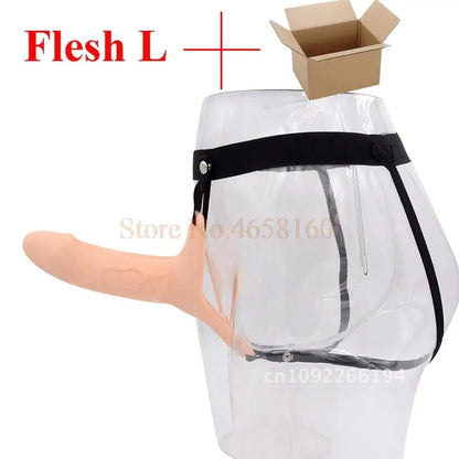 Full Silicone Strappy Hollow Penis Extender Strapon Dildo