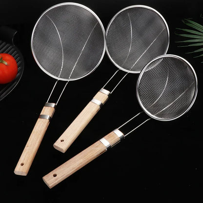 Multi Specification Stainless Steel Wooden Handle Mesh Colander