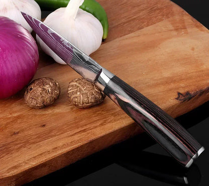 Laser Damascus Kitchen Knife