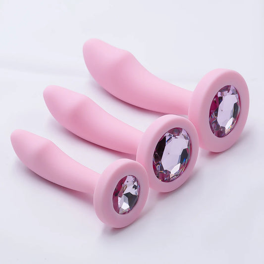 Silicone Anal Plug Gem Base Butt Plug Anal Masturbation Stimulator