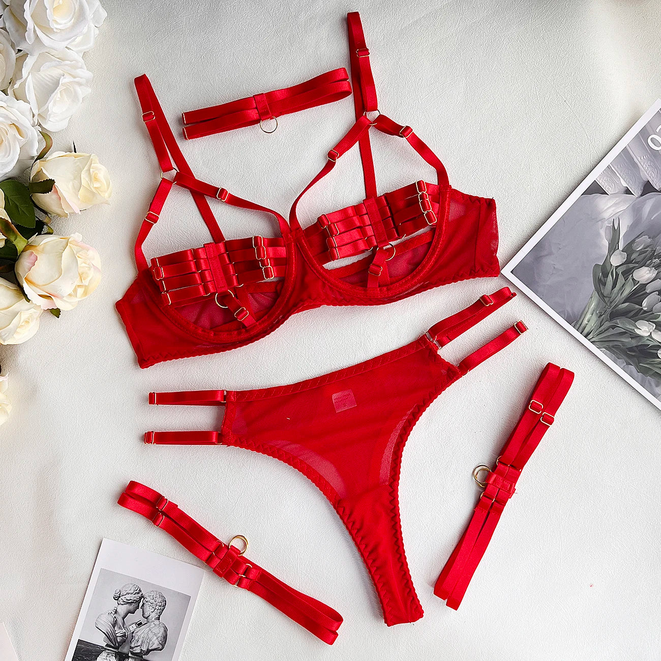 Sexy Lingerie Naked Women Without Censorship 5-Piece Sexy Costume