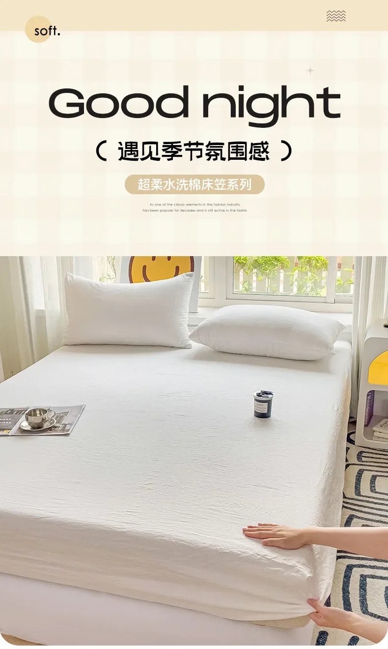 Luxury Washed Cotton Fitted Sheet