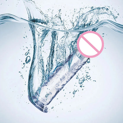 Transparent Soft Jelly Dildo Realistic Fake Dick Penis Suction Cup Dildo Realistic Sex Toys For Lesbian Women Female Masturbator