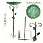 Metal Bird Bath - 5-Prong Base Stake Weatherproof Feeder The Max Mall