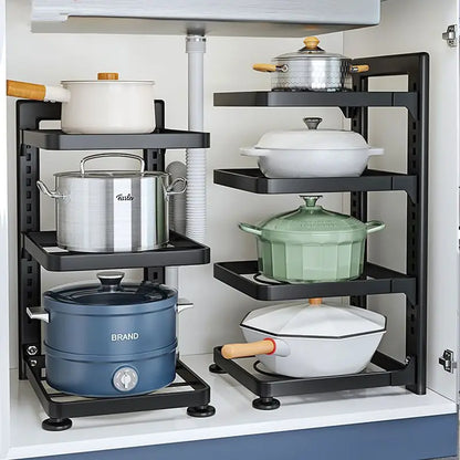 Complete Kitchen Organization System - Stainless Steel Shelves & Multi-Layer Storage Solution