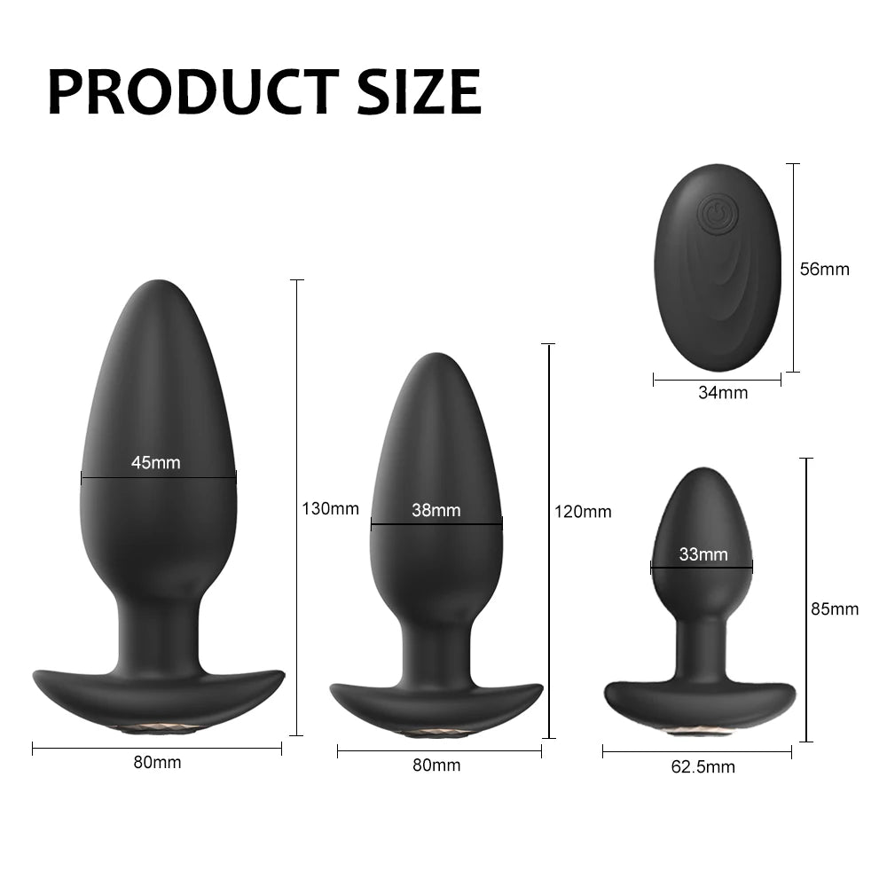 Wireless Remote Control Vibrating Anal Butt Plug Prostate Massager Sex Toys