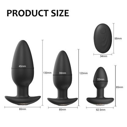 Wireless Remote Control Vibrating Anal Butt Plug Prostate Massager Sex Toys