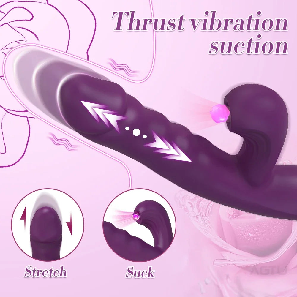 Powerful Thrusting Sucking Vibrator Female Sucker Clitoris Stimulator