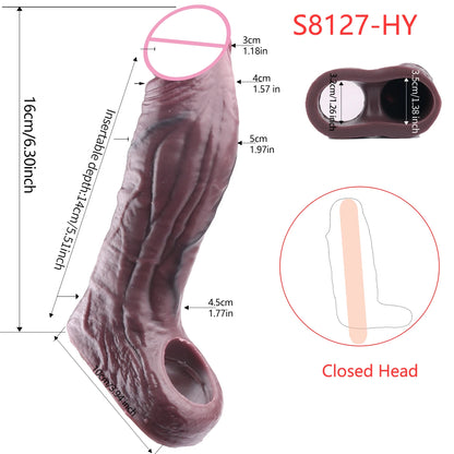 5 Styles Adult Men Penis Sleeve With Anti-drop Silicone Dick Extender