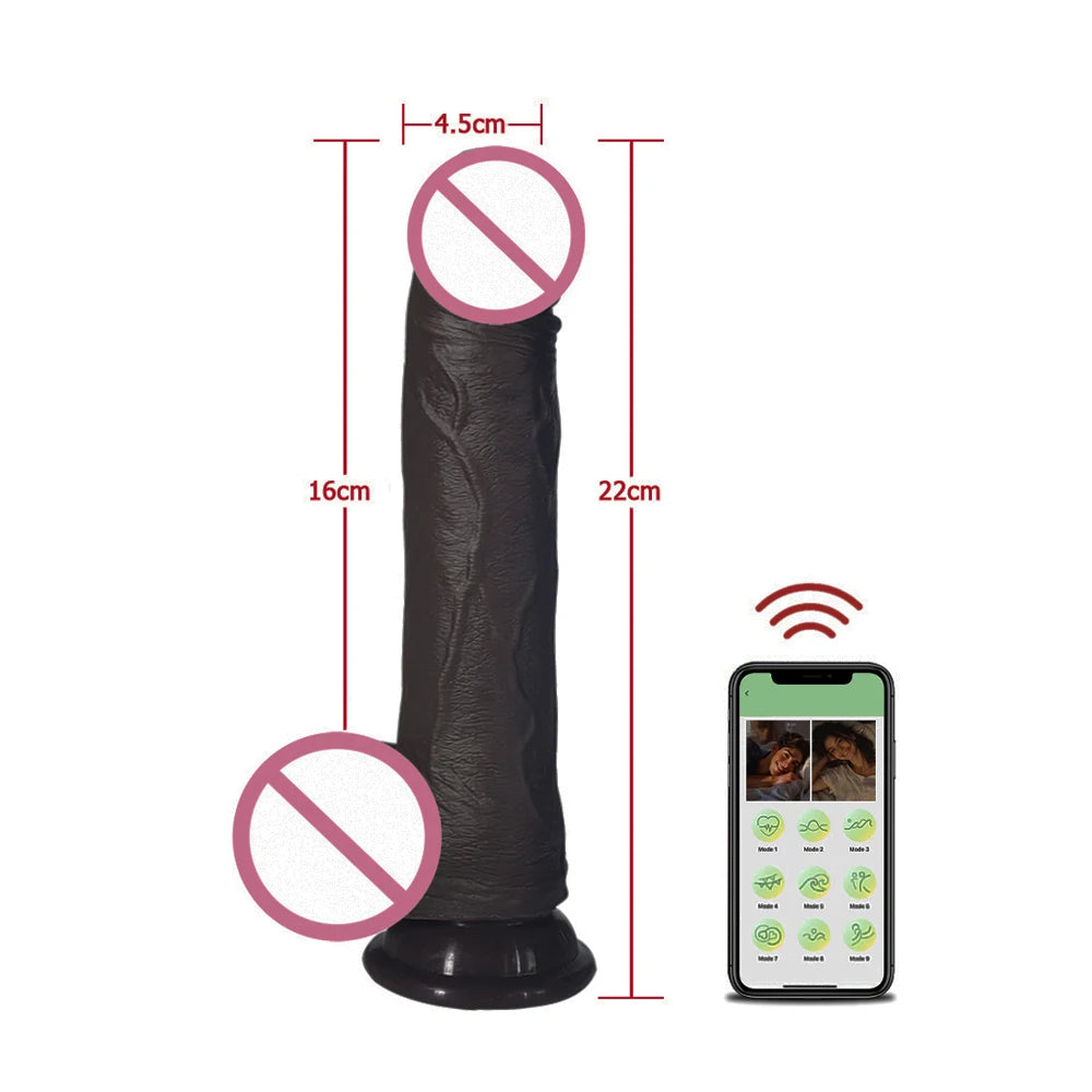 Realistic Dildo Vibrator Telescopic Female APP Remotely Controlled