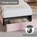 ANGDUO Princess Bed Frame with LED Lights ANGDUO