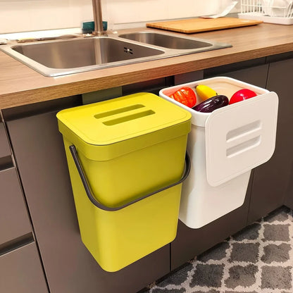 Kitchen Waste Bin Household Countertop Container with Lid for Rubbish Composter
