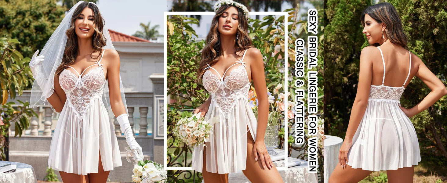 Elegant Lace Babydoll Nightgown
