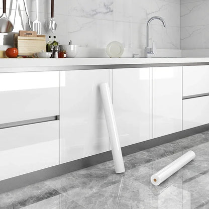 Kitchen Cabinet Pearlescent White Marble Contact Paper Vinyl Self Adhesive