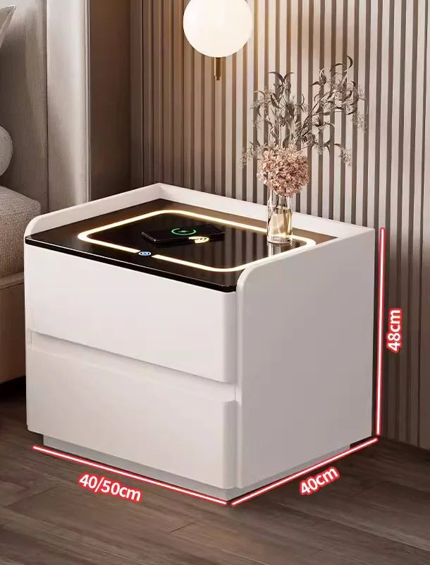 Smart Solid Wood Nightstand with Wireless Charging The Max Mall