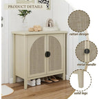 ZHUXIANG Rattan Cabinet - Modern Storage Sideboard ZHUXIANG