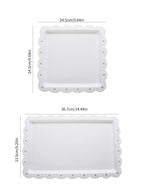 Rectangular Dessert Plates Set of 2 - Reusable PP Plastic Square Serving Plates The Max Mall