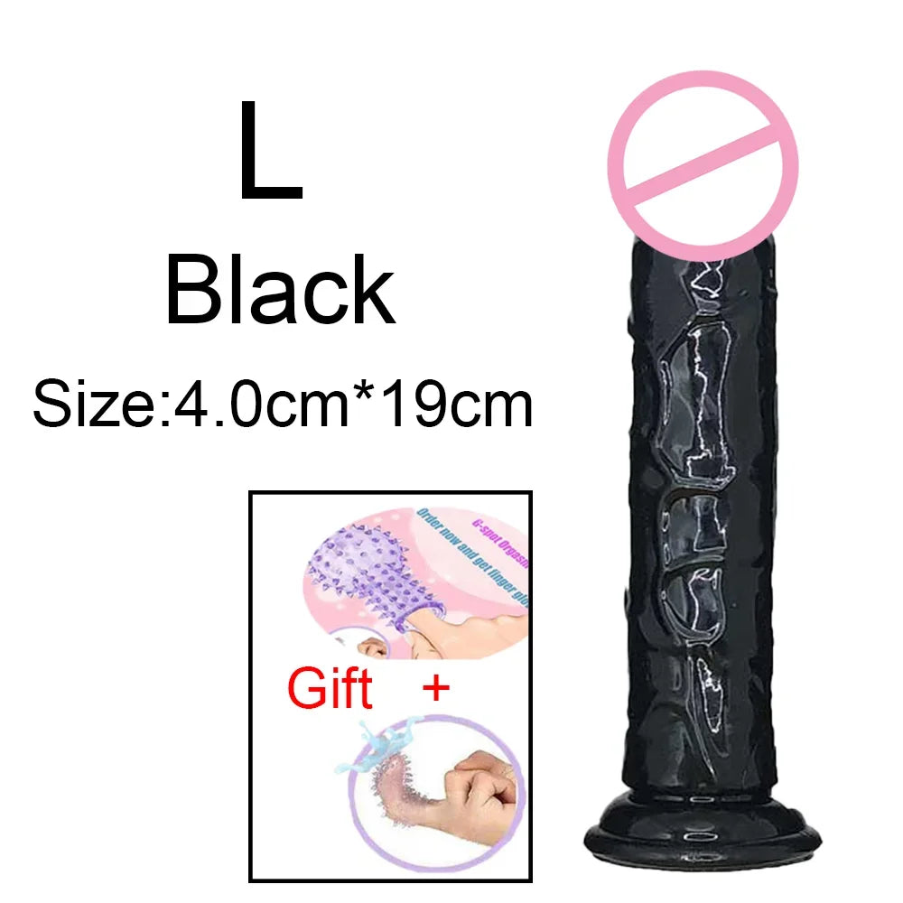 Realistic G-Spot Jelly Dildo Silicone Penis with Suction Cup