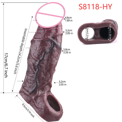 5 Styles Adult Men Penis Sleeve With Anti-drop Silicone Dick Extender