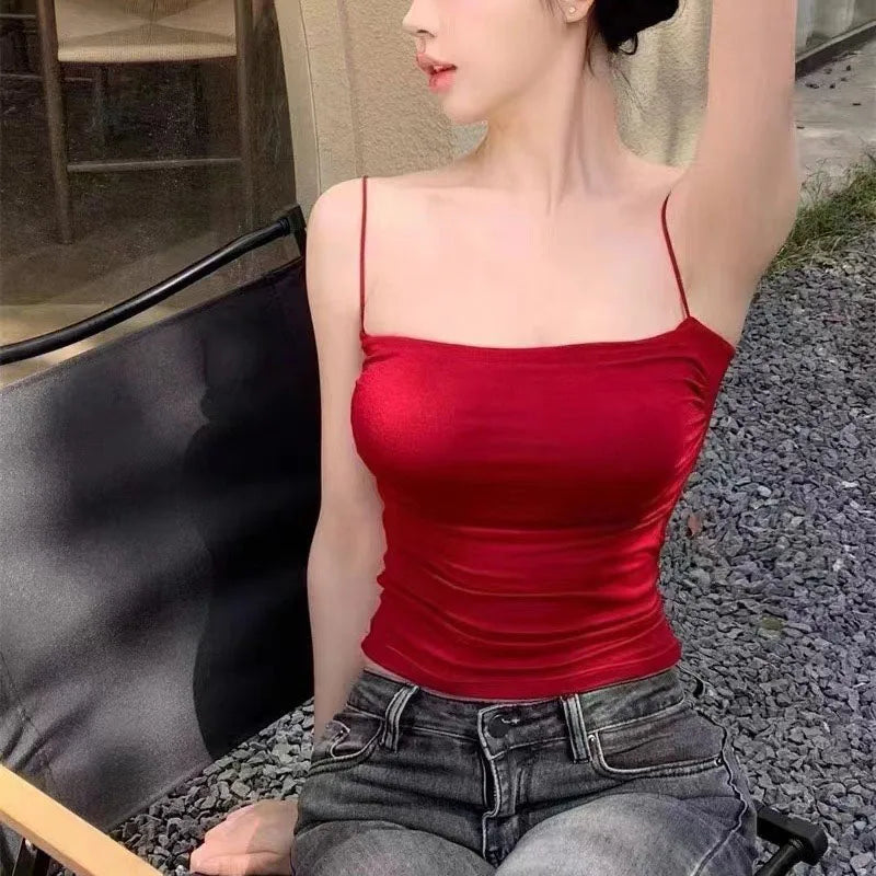 YJSFG HOUSE Padded Camisole - Built-in Bra
