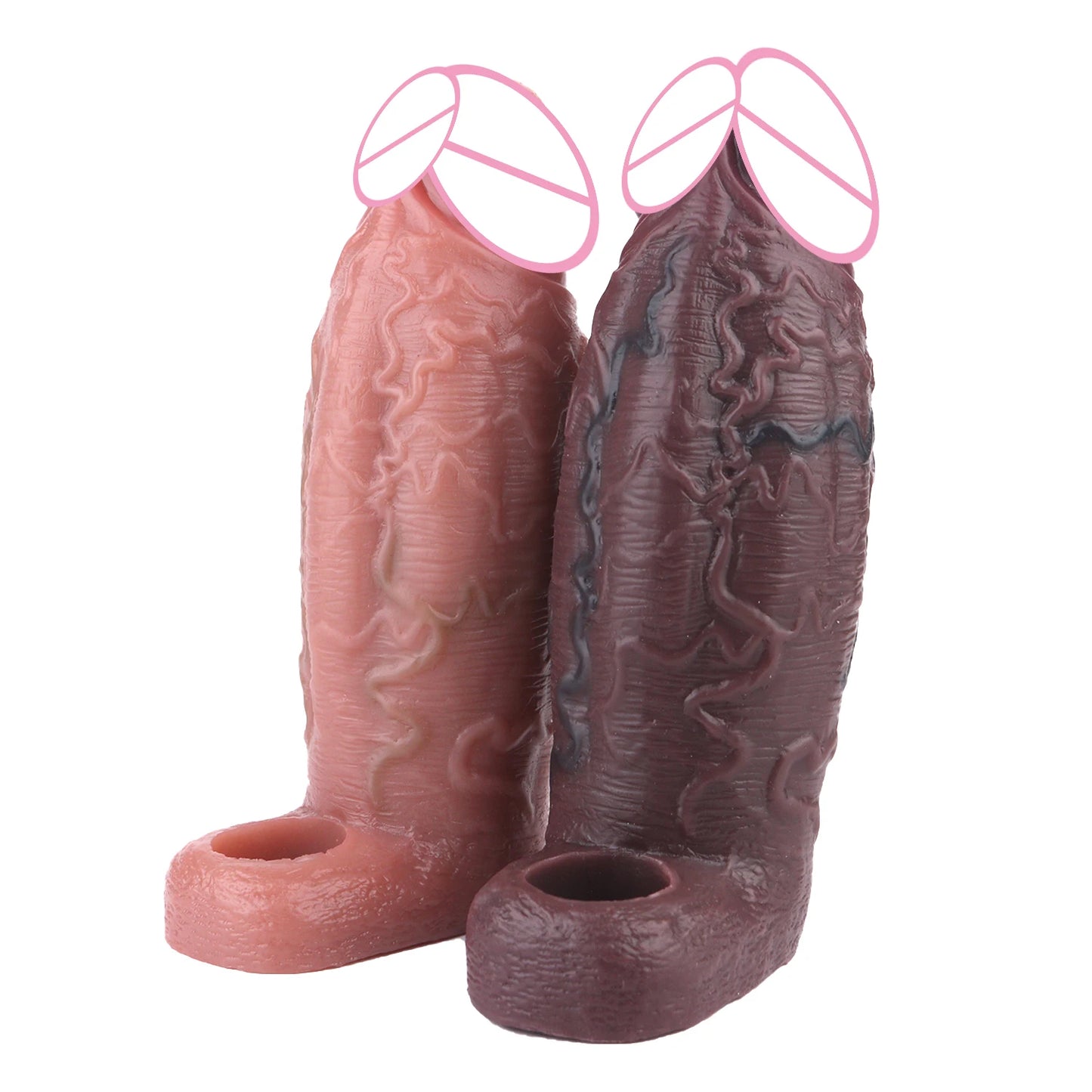 5 Styles Adult Men Penis Sleeve With Anti-drop Silicone Dick Extender