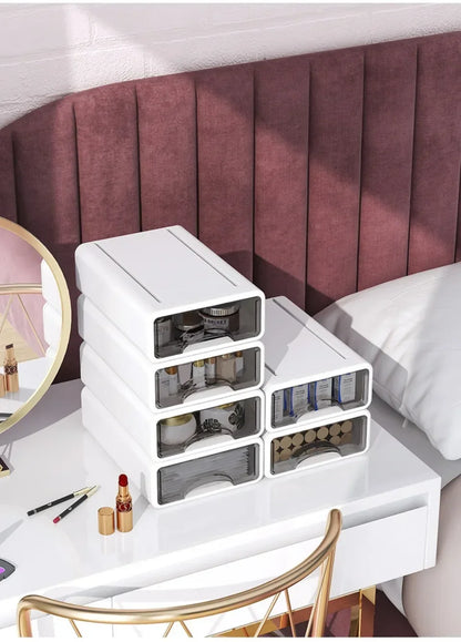 Plastic Box Desktop Organizer Drawer Makeup Storage