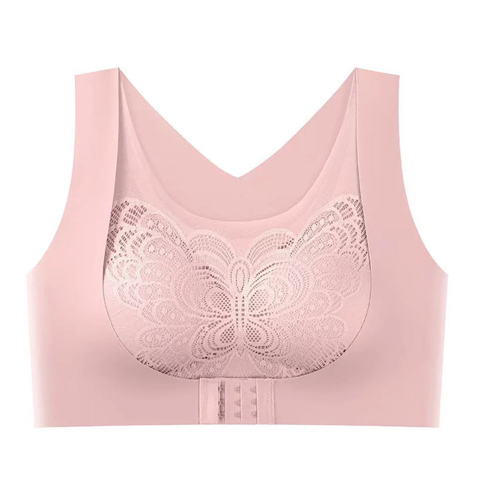 Seamless Push-Up Padded Bra with Lace Detail