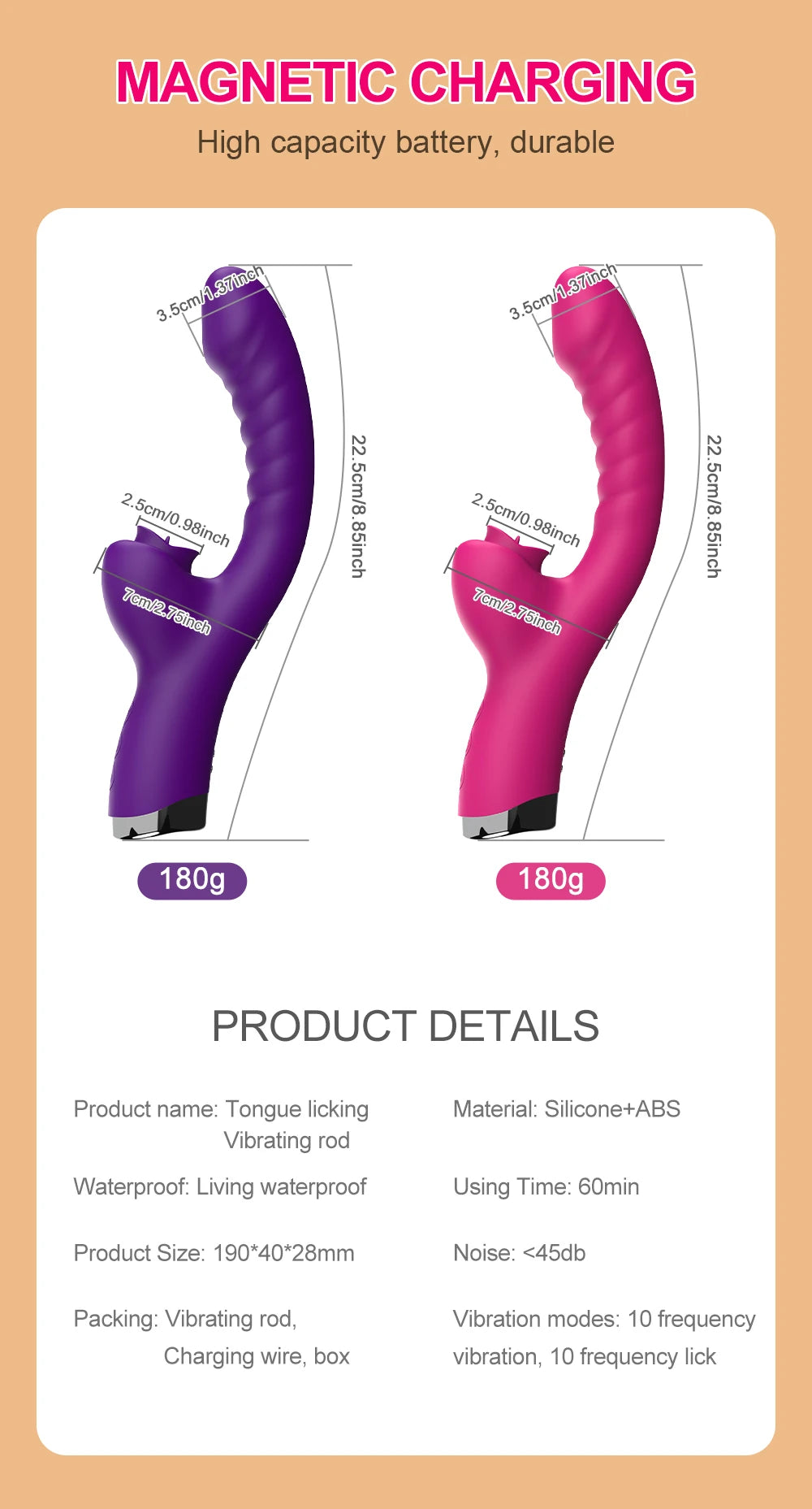 Tongue Licking Vibrator 2 In 1 Adult Women Sex Toys Dildos Vibrators