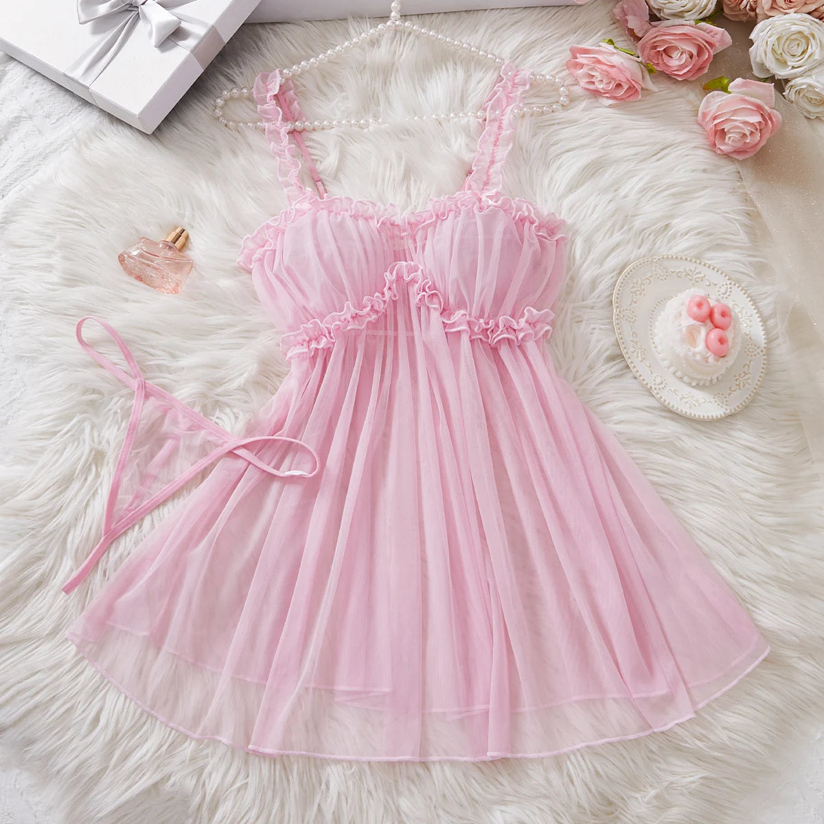 Elegant Lace Babydoll Set