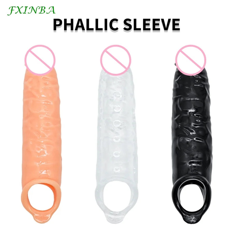 Realistic Penis Sleeve Extender huge Male Cock