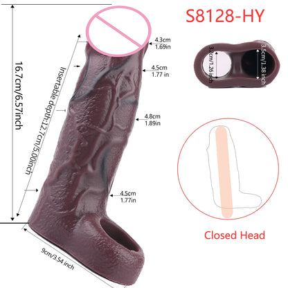 5 Styles Adult Men Penis Sleeve With Anti-drop Silicone Dick Extender
