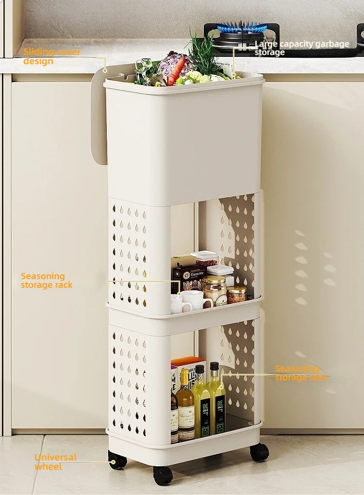 3 Layers Durability Plastic Waste Container with Modern Look