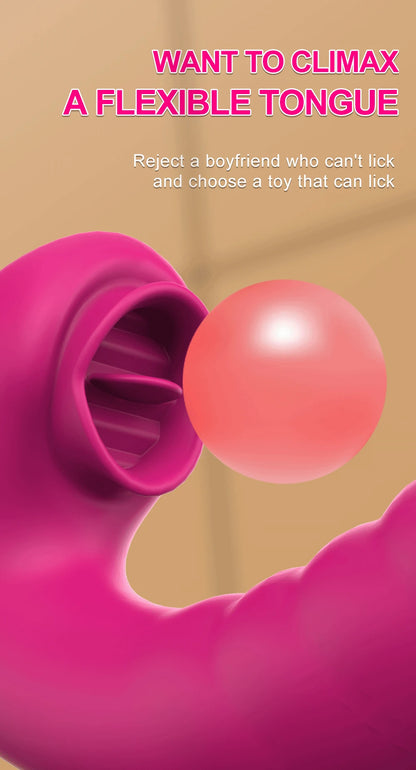 Tongue Licking Vibrator 2 In 1 Adult Women Sex Toys Dildos Vibrators