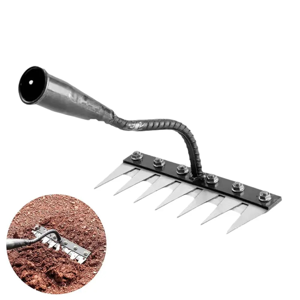 KITPIPI Carbon Steel Garden Rake
