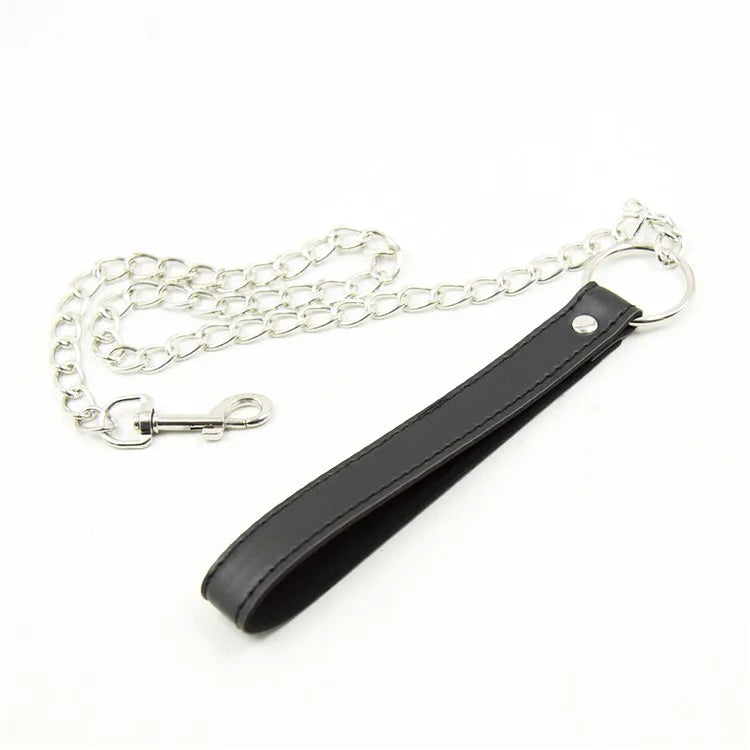 PU Leather Locking Posture Collar Bondage Straighten Up Master  sex toy