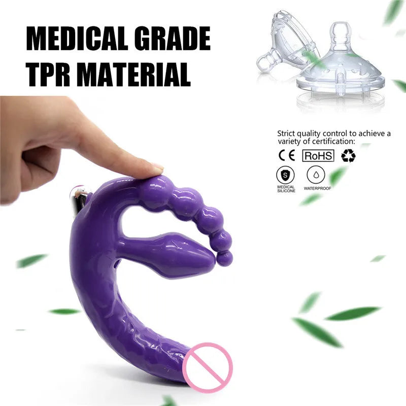 Anal Plug Triple Stimulation Wearable Adult Toy for Women