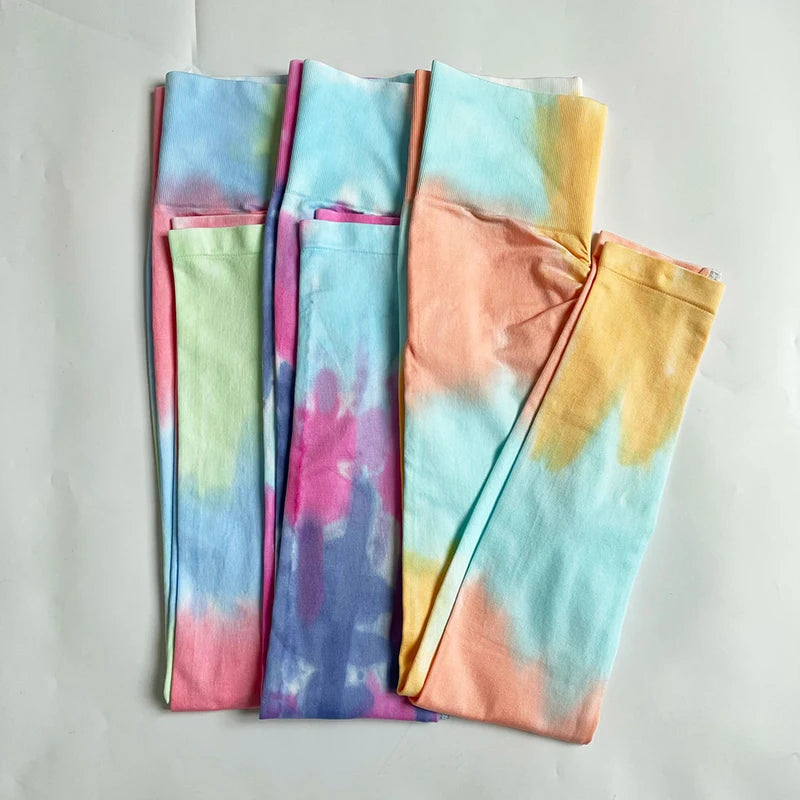 Mrs win Tie Dye Yoga Pants High Waist Leggings
