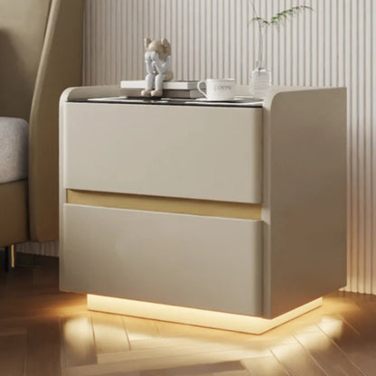 Smart Solid Wood Nightstand with Wireless Charging