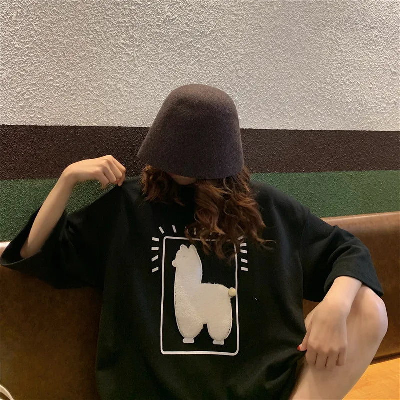 Baggy All-match T-shirts Women Casual Summer Korean Fashion