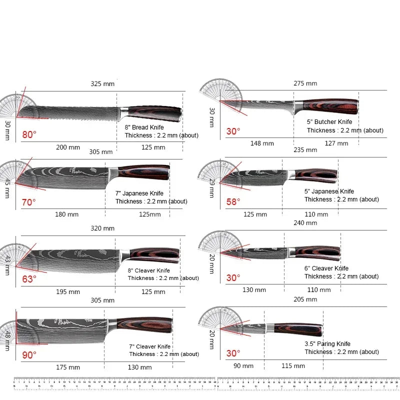 Laser Damascus Kitchen Knife The Max Mall