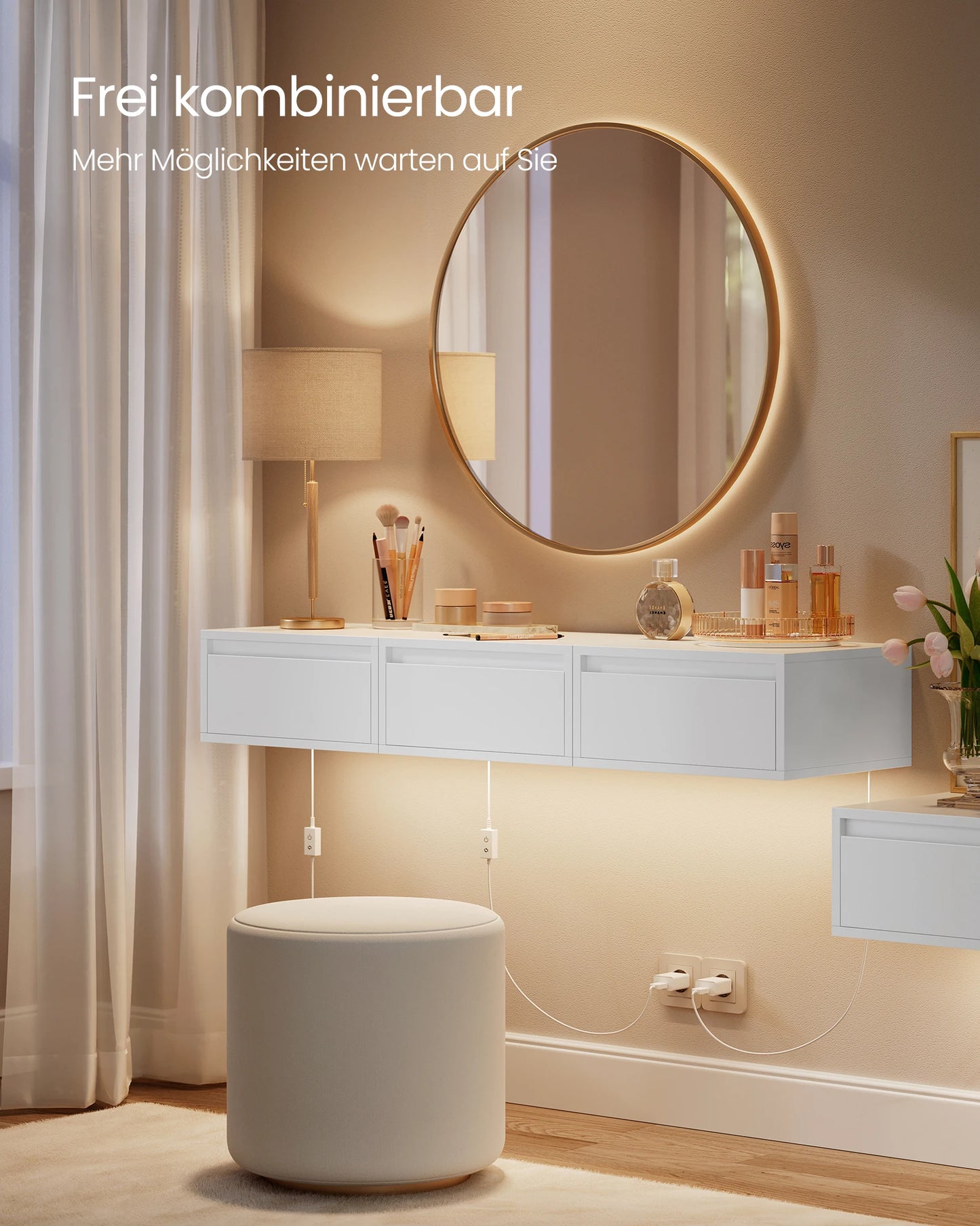 VASAGLE Floating Nightstand Set