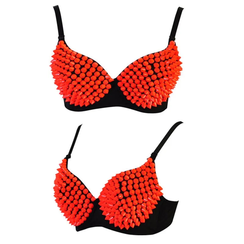 Sequined Push Up Stage Bra