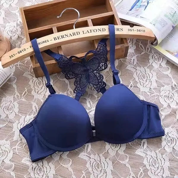 Butterfly Bra Brief Sets Detachable Double Straps Underwear