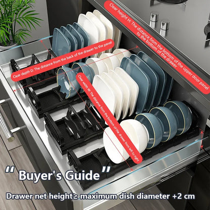 Kitchen Cabinet Dish Storage Rack Drawer