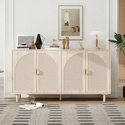 ZHUXIANG Rattan Cabinet - Modern Storage Sideboard