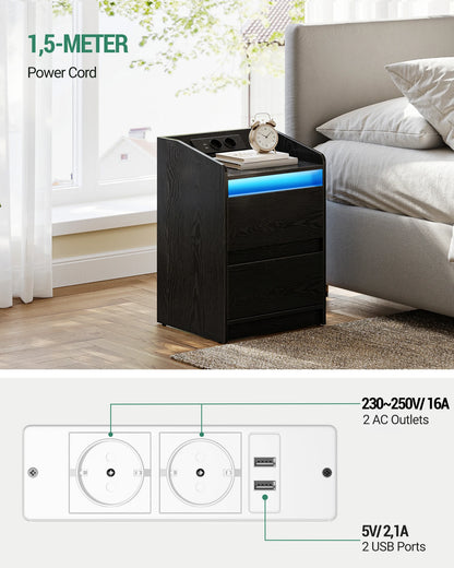 Modern Morocco Nightstand - 2 Drawer White